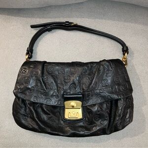 Marc By Marc Jacobs Women's Black Leather Dreamy Logo Linda Shoulder Bag